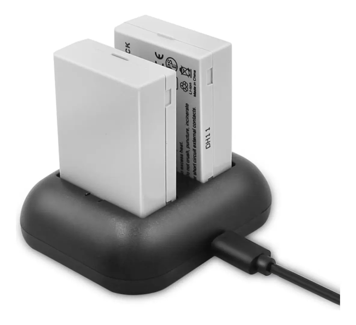 Pack de 2 Baterías FHADAY LP-E8 de Ion de Litio con Cargador USB para Canon EOS 550D, 600D, 650D y 700D