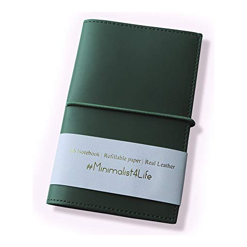 Cuaderno De Piel Auténtica De Color Verde Oscuro 6  X ...