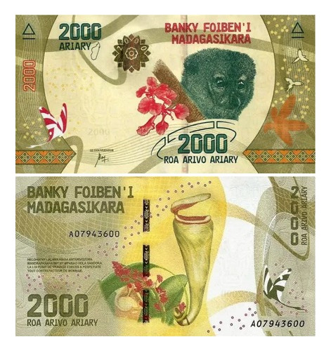 Grr-billete De Madagascar 2000 Ariary 2017 - Lemur