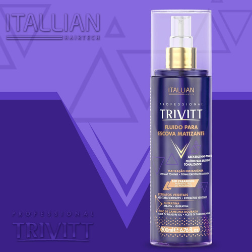 Imagem 2 de 2 de Fluido Para Escova Itallian Trivitt Matizante - 200ml