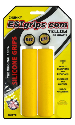 Mangos De Bicicleta Esi Grips Chunky Amarillo Puños Mtb