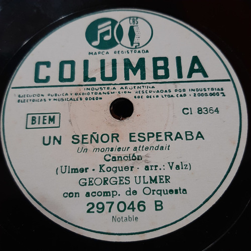 Pasta Georges Ulmer Acomp Orquesta Columbia C390