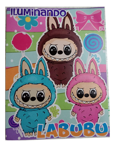 Monster Elfos Labubu Chabubu Paq 20 Libros Iluminar Colorear