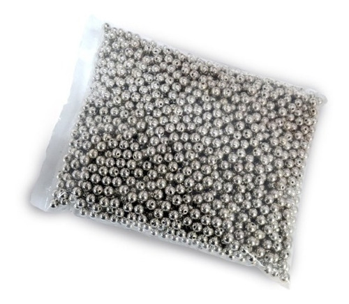 1kg. Cuentas Plásticas Pelotitas Ccb Niquel 8mm, (2b X 500g)