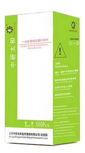 500 Pzs Agujas Acupuntura Zhongyan Taihe 0.35x50mm