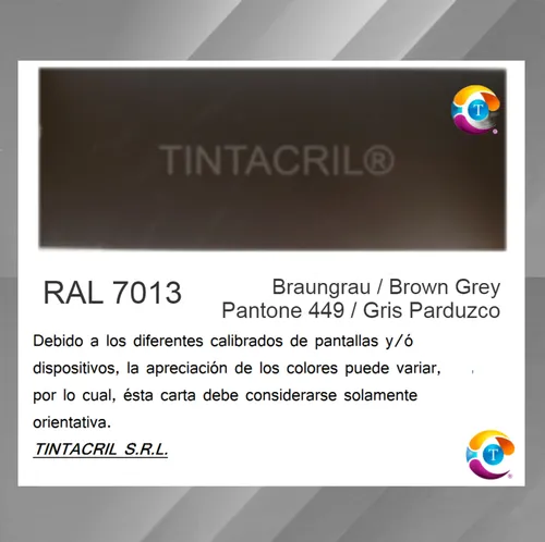 Pintura Bicapa Ral 7013 X 3.6 Lts. Gris Parduzco