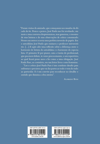 José Paulo Paes - Crítica Reunida Sobre Literatura Brasileira & Inéditos Em Livros - Volume I, De José Paulo Paes., Vol. 1. Editorial Ateliê Editorial, Capa Mole Em Português, 2023