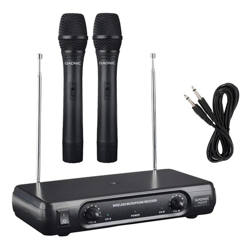 Imagen 1 de 10 de Microfono Profesional Doble De Mano Inalambrico 80m Vhf Base