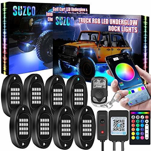 Suzco 8pods Truck Rgb Led Rock Underglow Lights Kit, 128-led