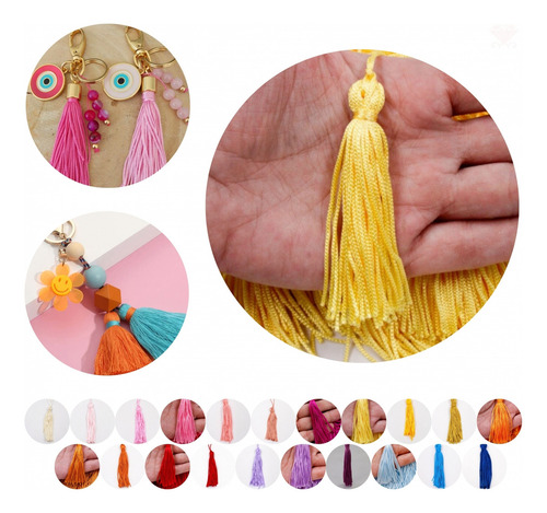 Franjas De Seda Tassel Pingentes Pacote Com 10 Peças Cor 306po - Amarelo