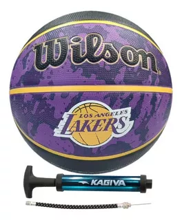 Bola De Basquete Wilson Nba Time Lakers + Bomba De Ar