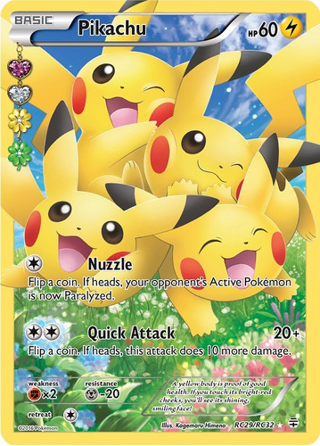 Cartas Pokemon Pikachu Rc29/rc32 Full Art Generations Gen 4x