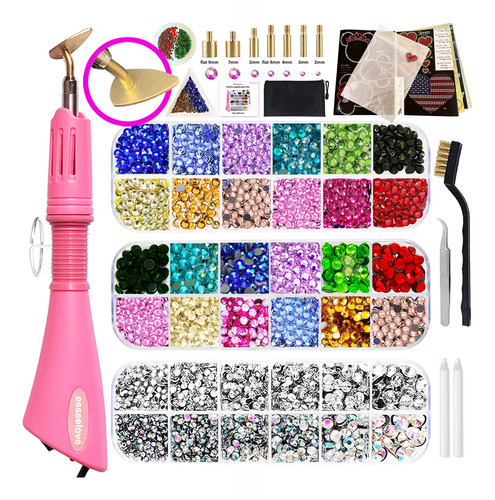 Bedazzler Kit Diamnte Imitacion Aplicador Hotfix Fijador Ab