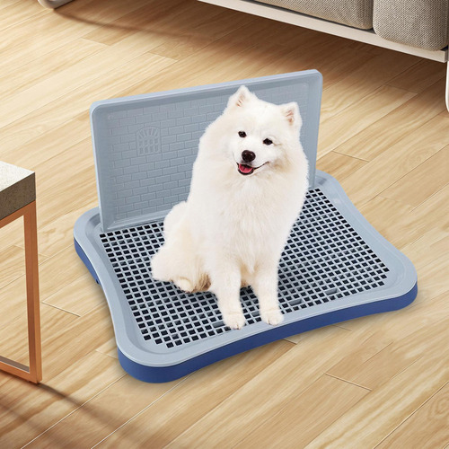 Mictório Higiênico Lavável Para Cães Com Coluna Azul
