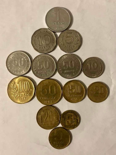Lote De Monedas Rep Argentina 1944-1985. 14 Monedas