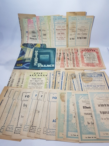 Imagen 1 de 10 de Antiguos Programas Cine 1940 Lote X 52 Roca Unión Mag 56761