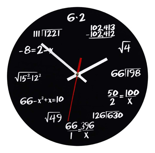 Mathematics Blackboard Reloj Pared Matematica Regalo Para