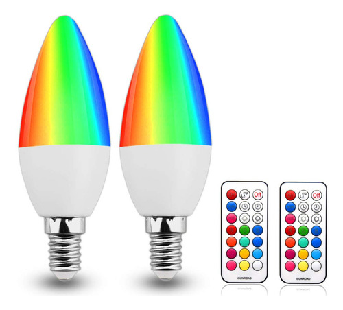 Bombilla Rgb E12 Candelabro Regulable 3 Rgbw Color Base