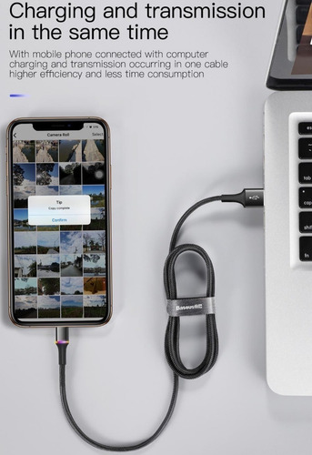 Imagen 4 de 9 de Cable Para iPhone Baseus 200cm Conectores Reforzados