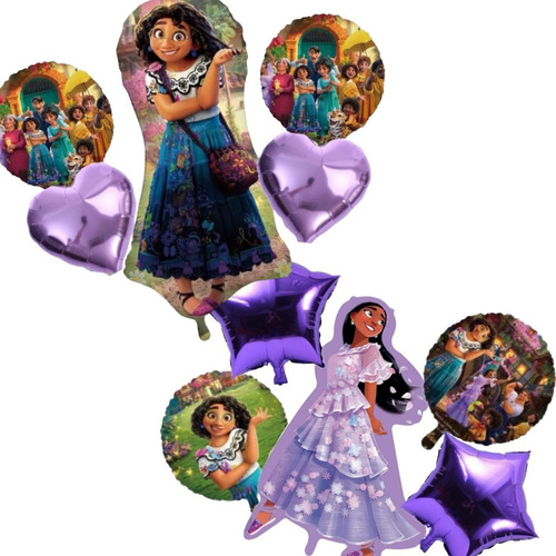 Set 10 Globos Encanto Isabela Y Mirabel Decoración Fiesta