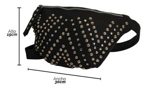 Riñonera Urbana Dama Eco Cuero Tachas Fashion Original Moda