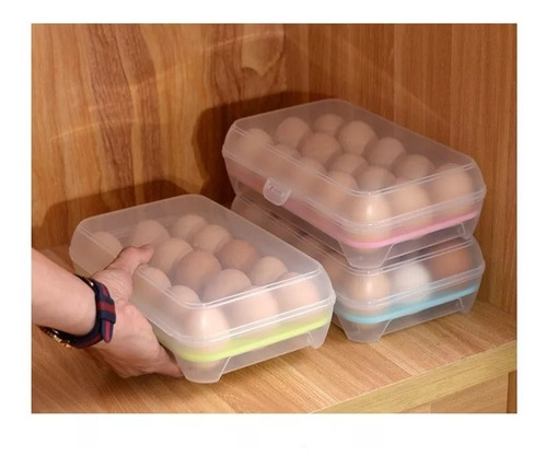 Huevera Con Tapa 15 Huevos Organizador Heladera Hermético