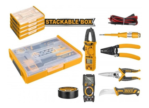 Set Organizador + 7 Herramientas Electricista Ingco - Tyt