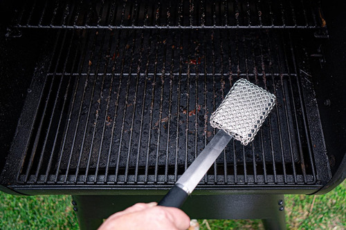 Raspador De Parrilla Bbq Dragon Chainmail De Acero Inoxidable, Raspador De Grasa Para Asadores, Sin Cerdas, Resitente.