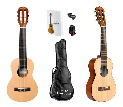 Guitarra Viaje Guitalele Cordoba Gp100 Caoba Afinador Funda Color color natural