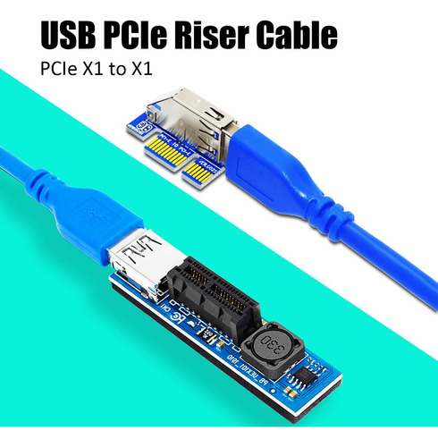 Glotrends Uex101 Cable De Extensión Pcie 3.0 X1 A X1 De 600