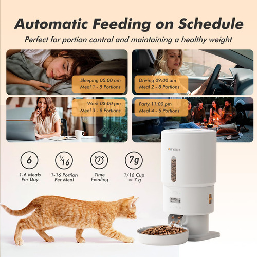 Nityers Comedero Automático Para Gatos Dispensador De Comida