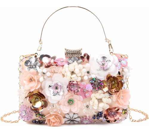 Bolso De Mano Lanpet Para Mujer, Bolso De Noche Con Flores, 