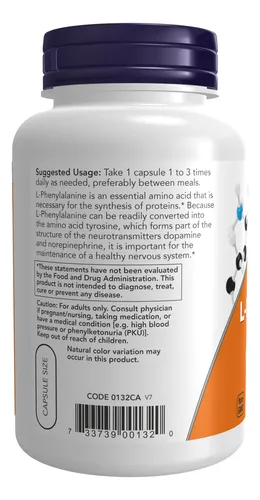 Supplement Now L-fenilalanina 500 Mg 120 Cápsulas