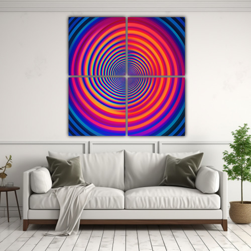 80x80cm Cuadro Abstracto Formas Geométricas Ilusiones Ópti