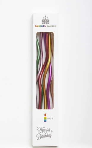 Velas De Cumpleaños Curvas X 6 Surtido Multicolor