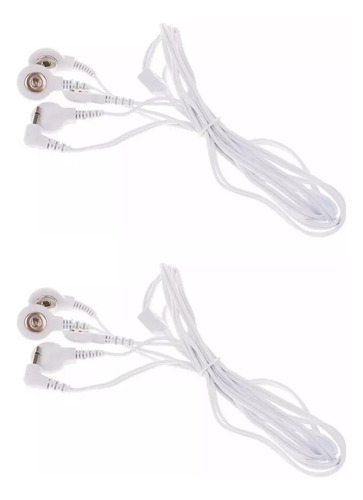 2 Cables Electrodos Repuesto 1-4 Botones Tens/ems Plug 2.5mm