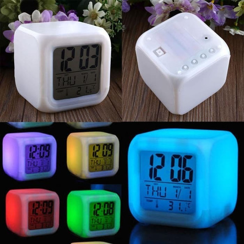 Reloj Cubo Led Despertador Digital Termómetro