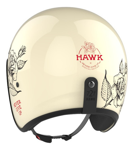 Imagen 4 de 4 de Casco para moto abierto Hawk 721 never give up talle XL