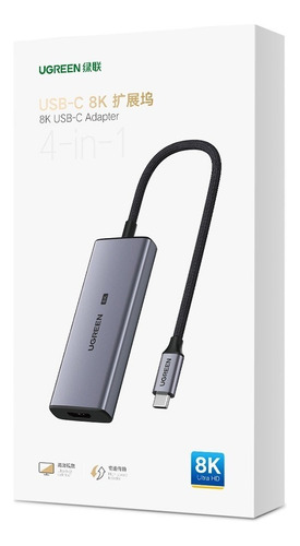 Adaptador 4 En 1 Tipo C Usb X3 Hdmi 8k 30hz 4k 120hz Ugreen