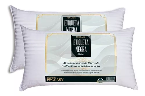 Almohada X 2 Hotelera Etiqueta Negra 70x40 Vellon Siliconado