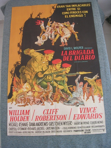 Afiche Cine La Brigada Del Diablo 1968 William Holden