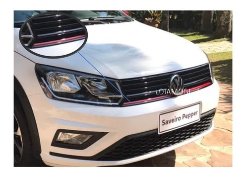 Imagem 1 de 2 de Friso Vermelho Grade G8 Gol Saveiro Voyage Volkswagen