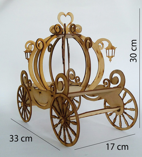 15 Carruajes Cenicienta 30 Cm Alt Con Grabado Centro De Mesa