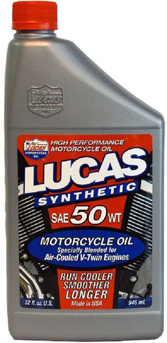 Lucas Oil  Sae 50wt Aceite Sintético Para Motocicleta, 1 C.