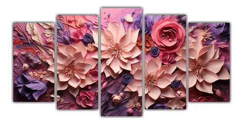 5 Artes De Pared Decoración Magnolia Simple 150x75cm