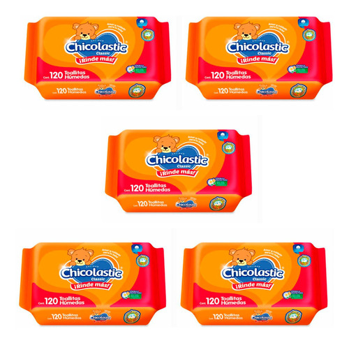 Toallitas Húmedas Chicolastic 120 Piezas 5 Pack