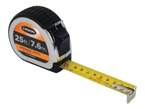 25 Ft. Tape Measure,1  Blade,chrome-black