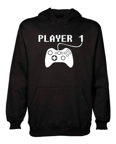 Buzo Canguro Player 1 Joystick Hermanos Juegos M1 Hoodie