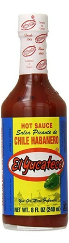 El Yucateco Chile Habanero Caliente Botella Salsa, Rojo, De 