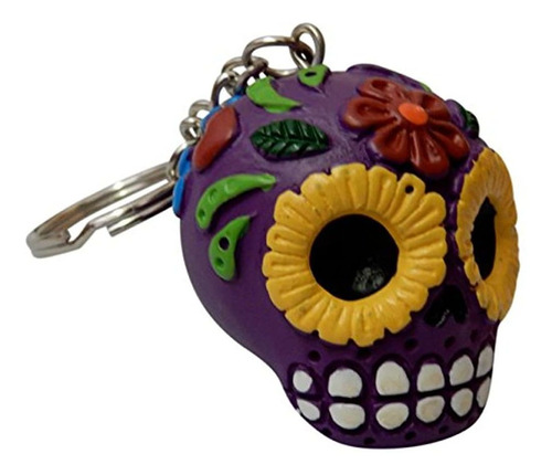 Color Morado Llavero De Calavera De Azúcar Dod